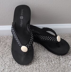 Women's Lindsay Phillips Switch Flops Polka Dot Interchangeable Sandals Sz. 8